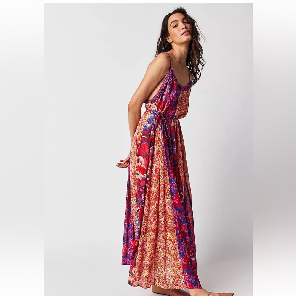 Free People Moondive Maxi- Red Combo-size Large